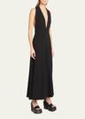 matte viscose crepe twist-back maxi dress