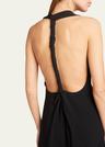 matte viscose crepe twist-back maxi dress