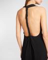 matte viscose crepe twist-back maxi dress