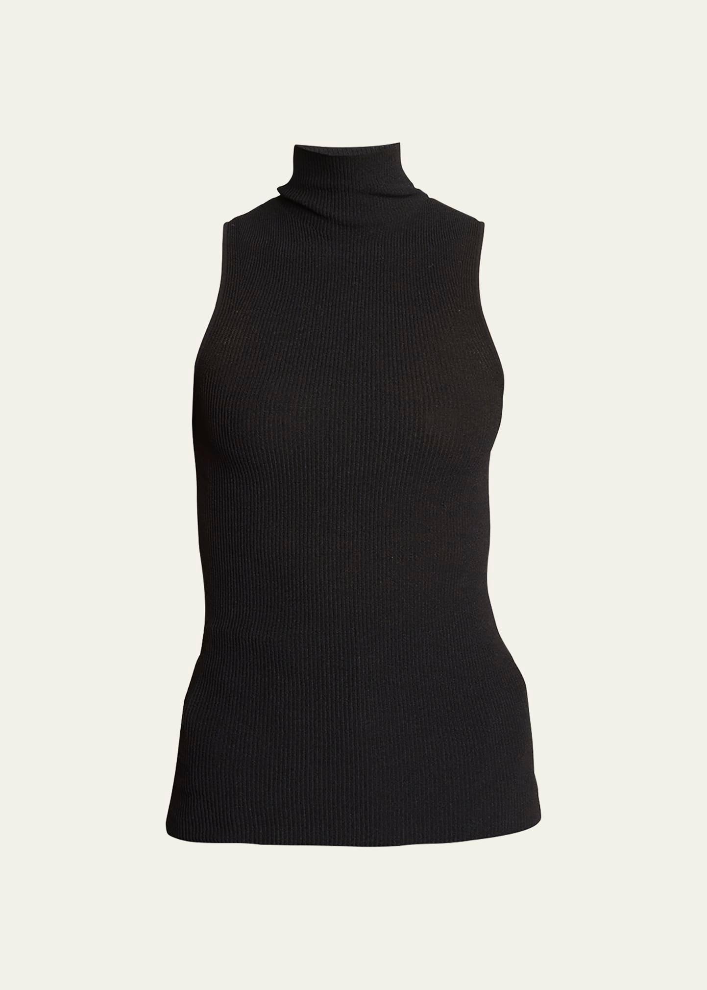 matte viscose knit ribbed top