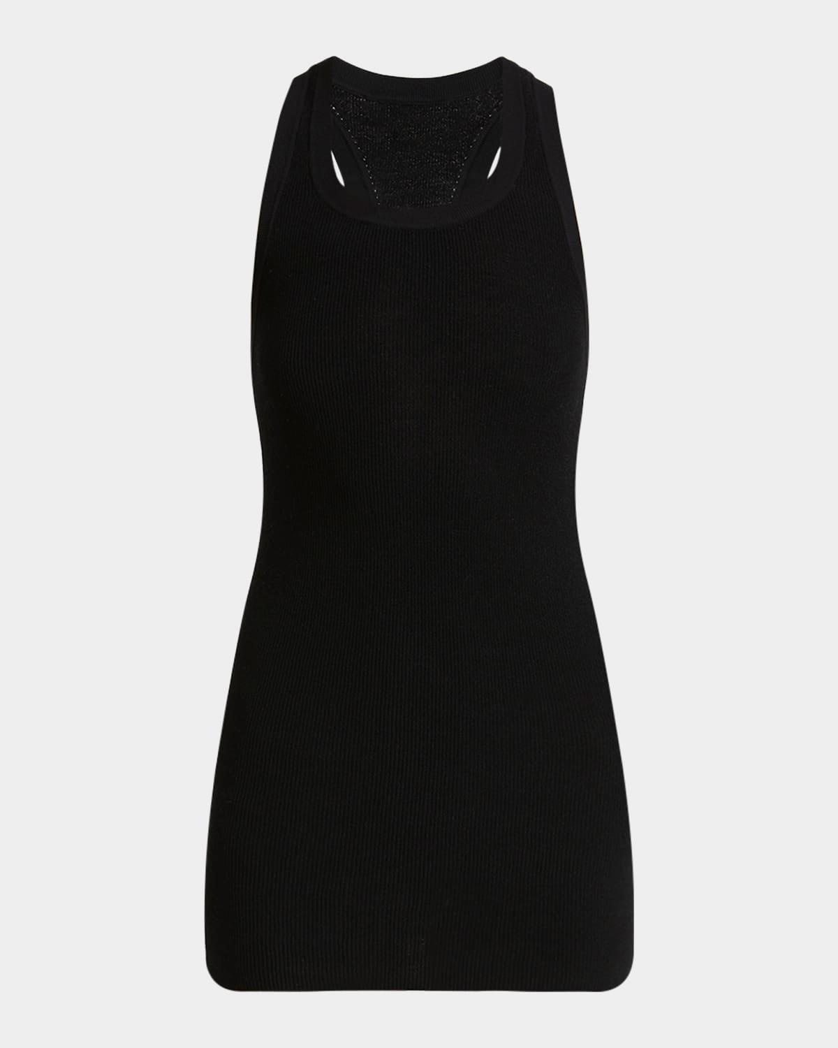 matte viscose ribbed knit tank top