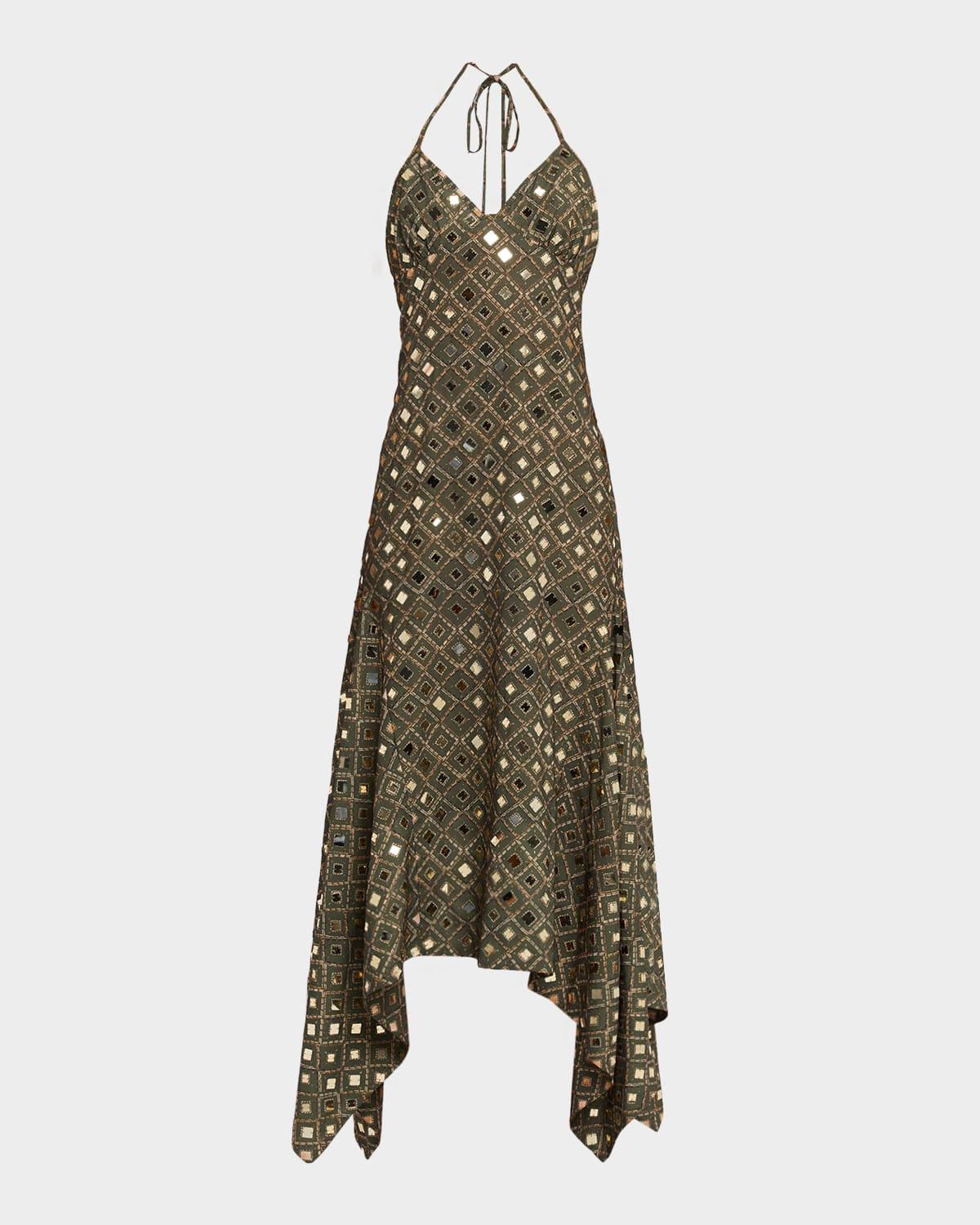 mattias mirror tile midi dress