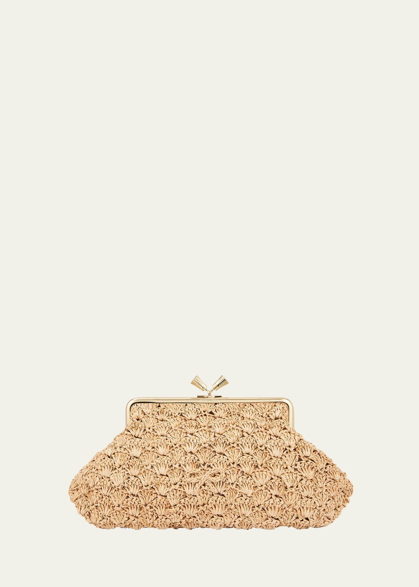 maud large straw clutch bag