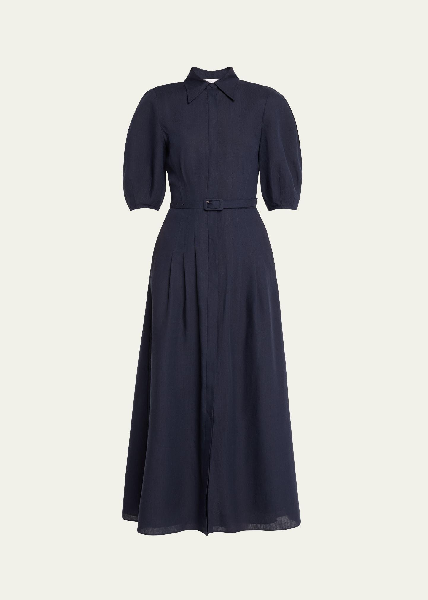 maude belted shirt dress