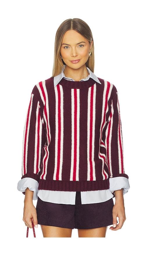maude club drew sweater in burgundy.