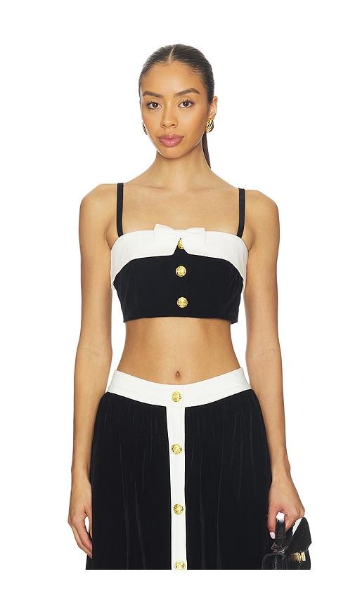 maude club elsie top in black,white.