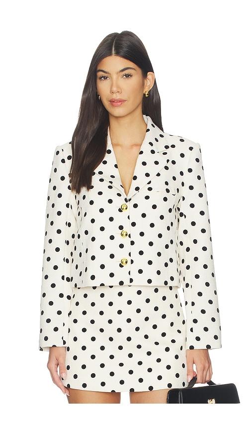 maude club marine jacket in black,white.