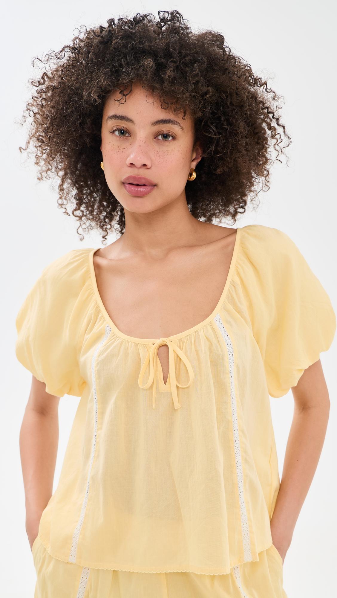 maura lace trim top