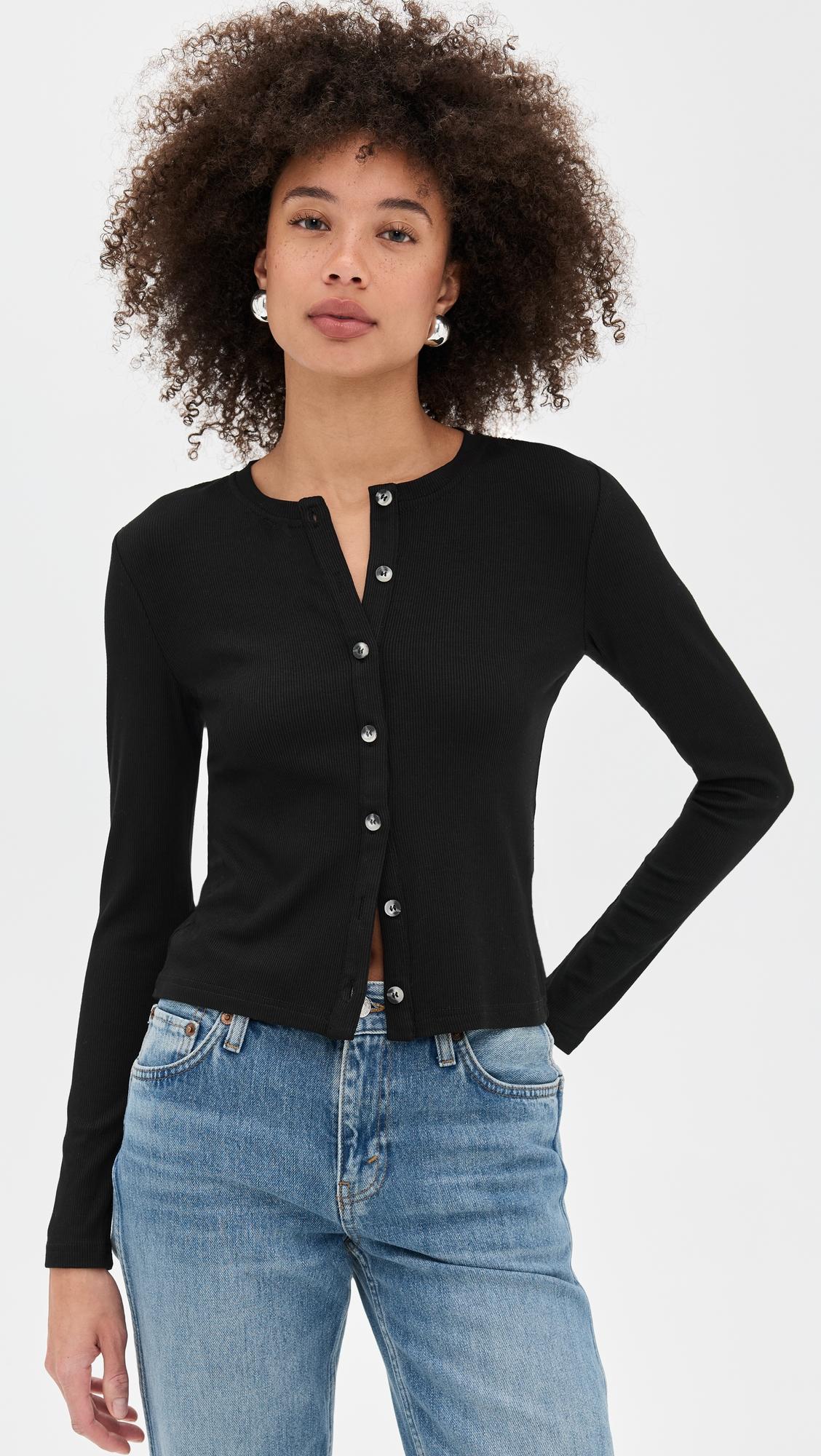 maureen luxe rib fitted cardigan