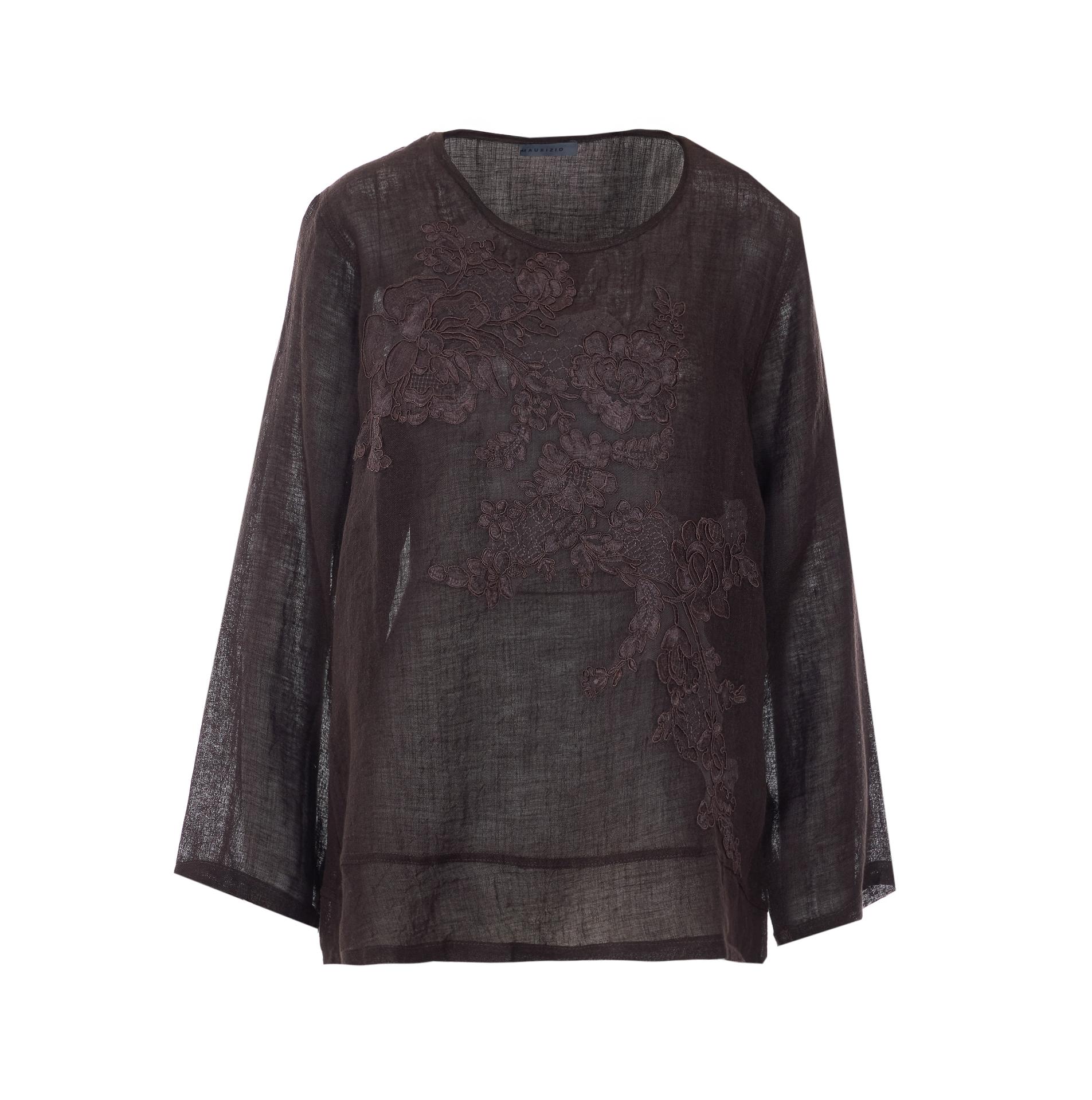 maurizio shirts brown linen - women