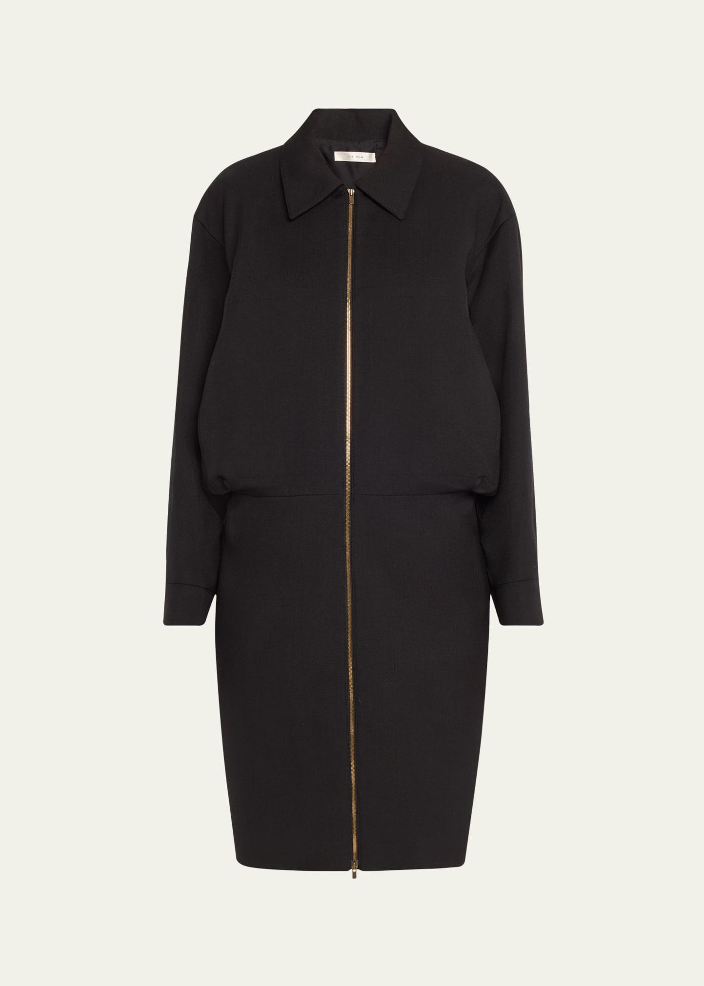mave double-face wool midi dress