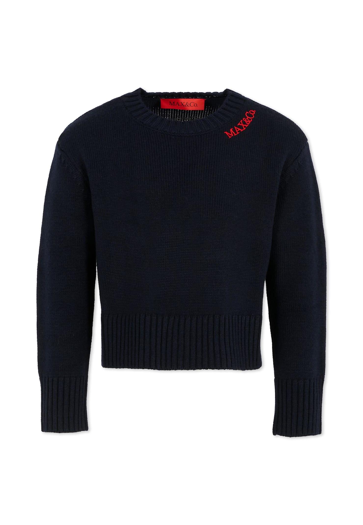 max & co. blue sweater for girl with logo
