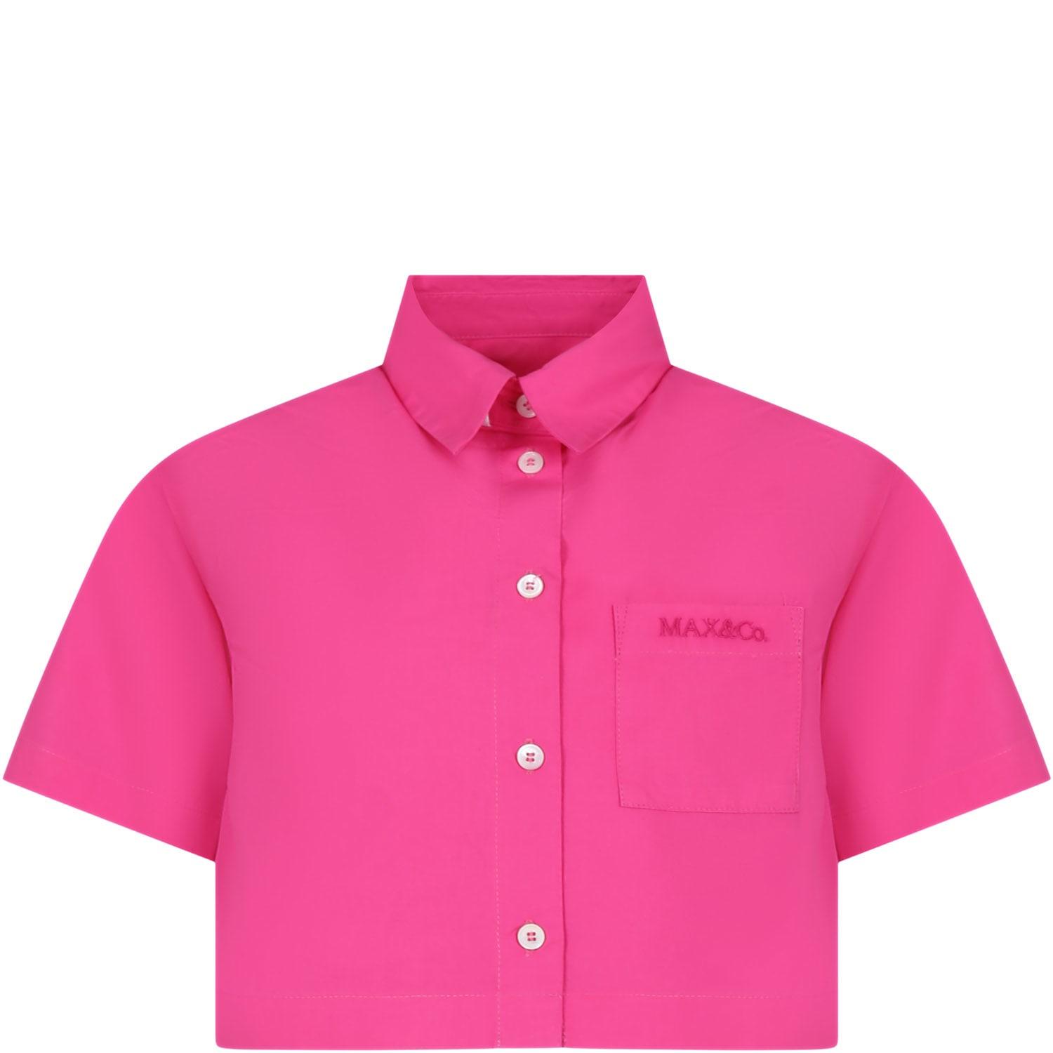 max & co. fuchsia shirt for girl with logo