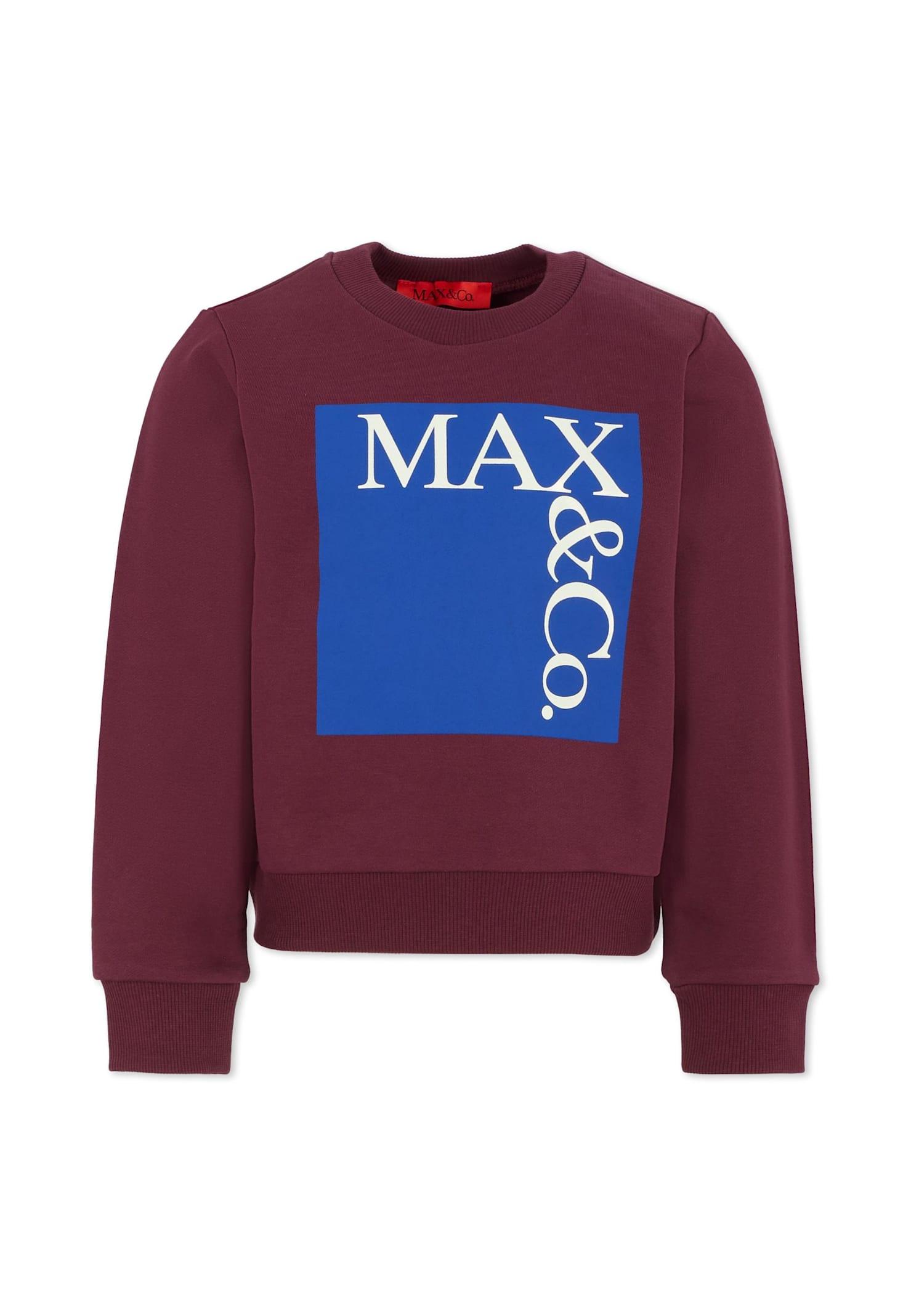 max & co. purple sweatshirt for girl with logo