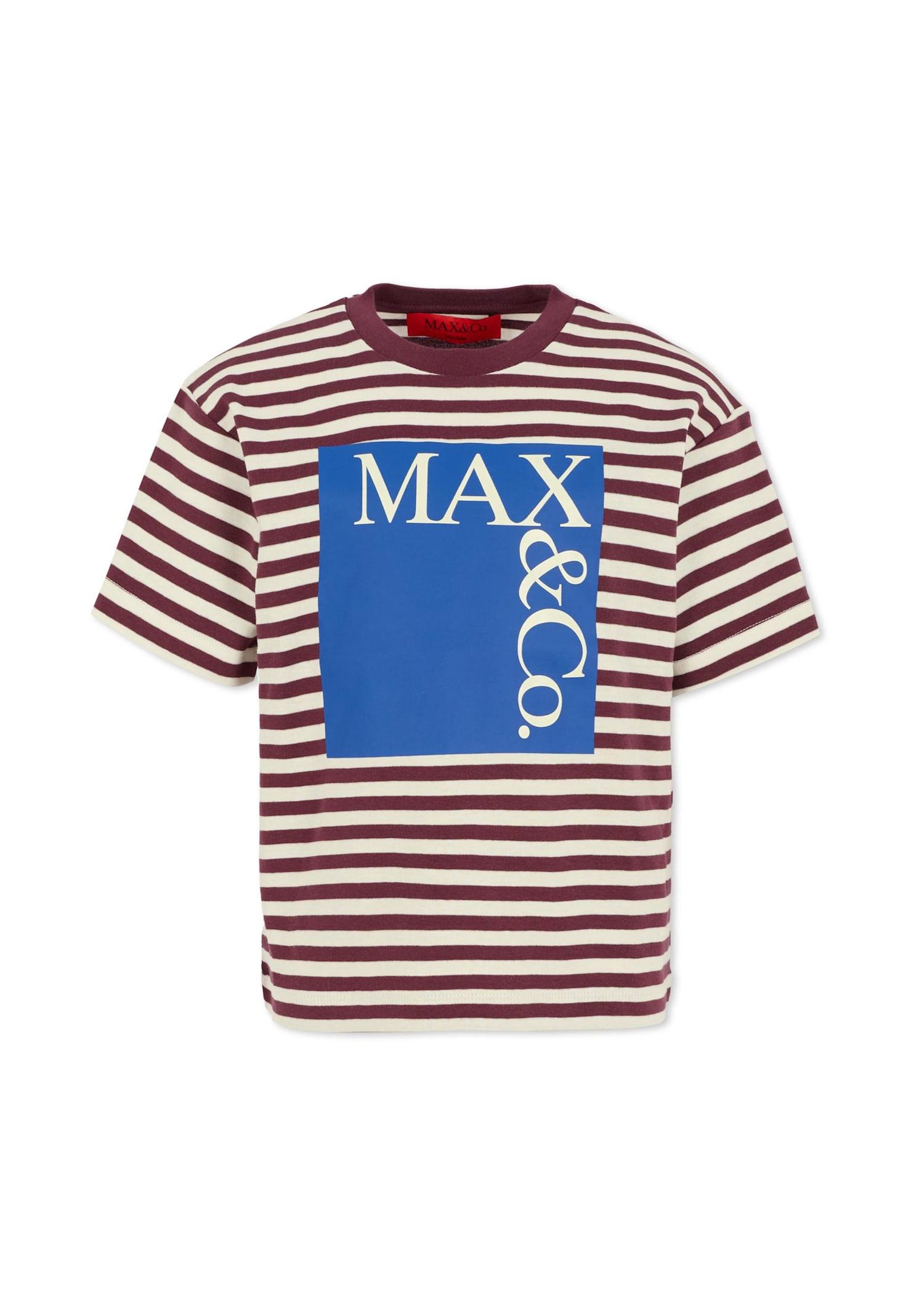 max & co. t-shirt violet pour fille avec logo