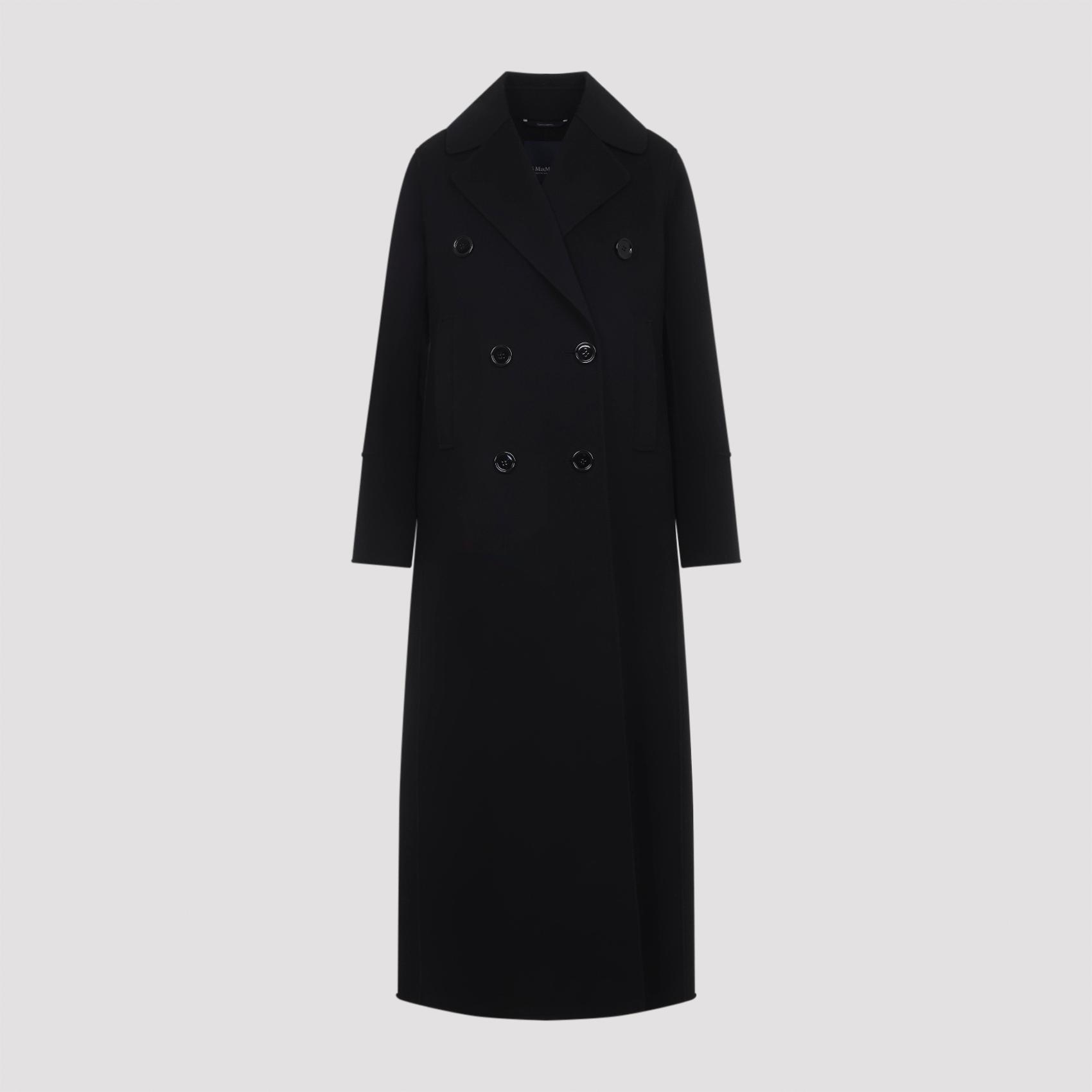 max mara`s custodi coat black virgin wool - women