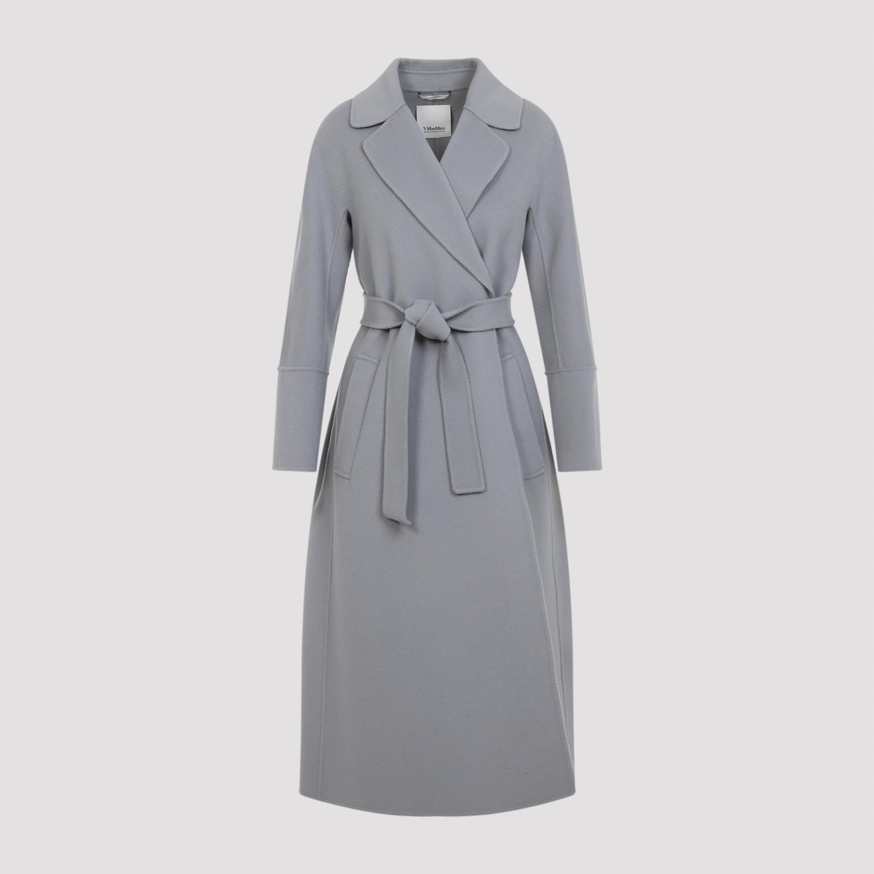 max mara`s elisa coat blue virgin wool - women