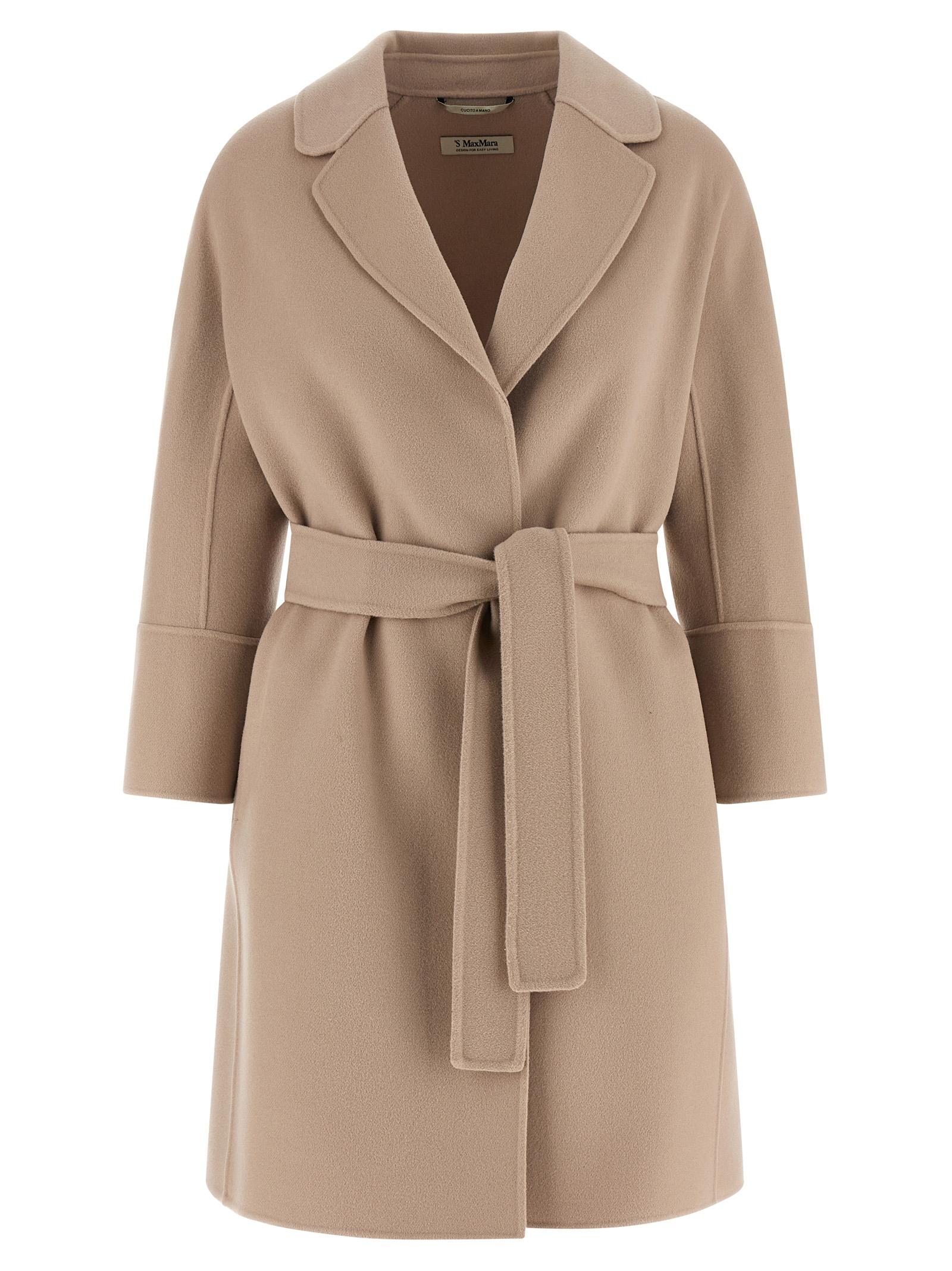 max mara 's arona coat beige virgin wool coats, trench - women