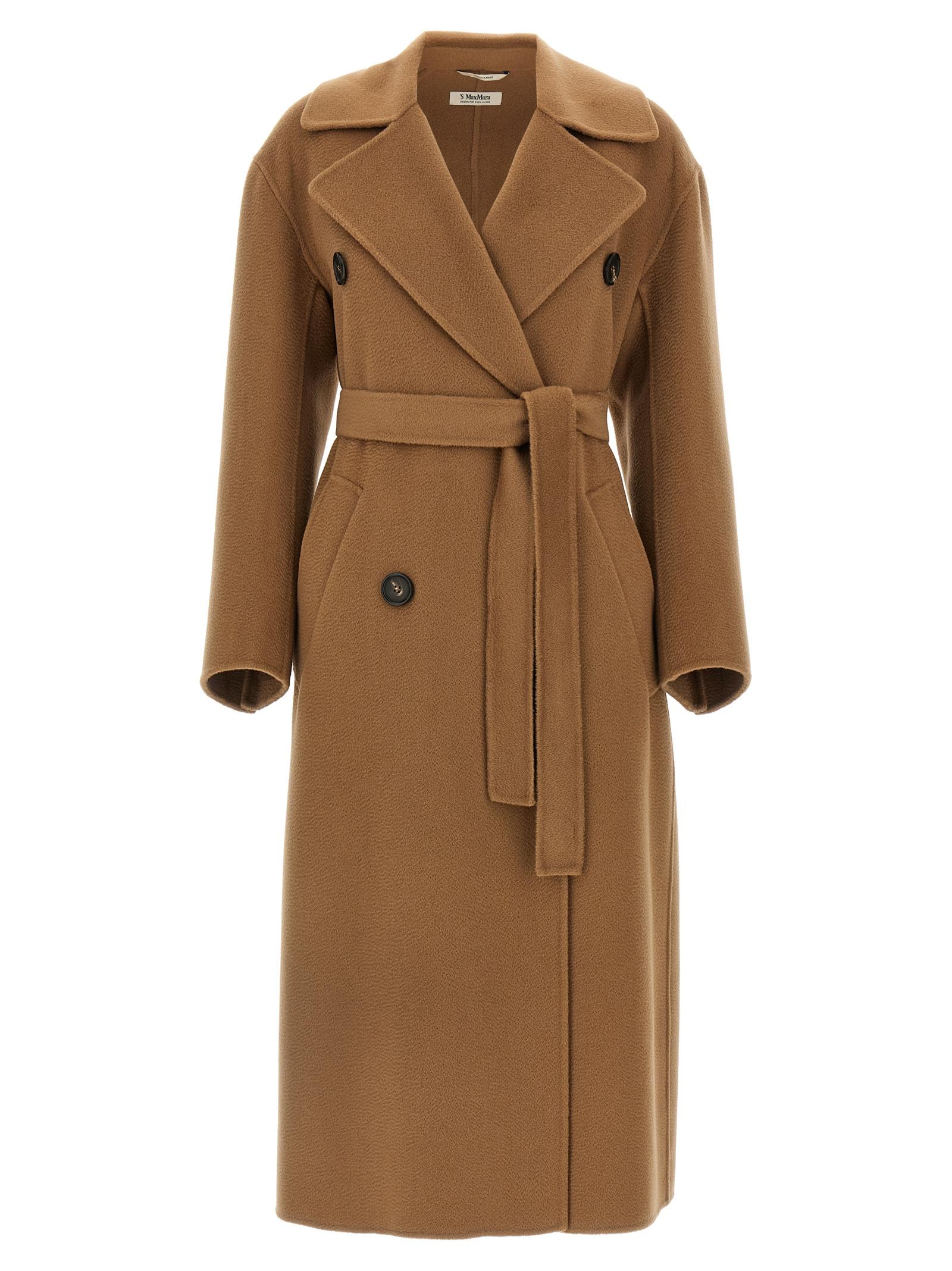 max mara 's dalila coat brown virgin wool cachemire coats, trench - women