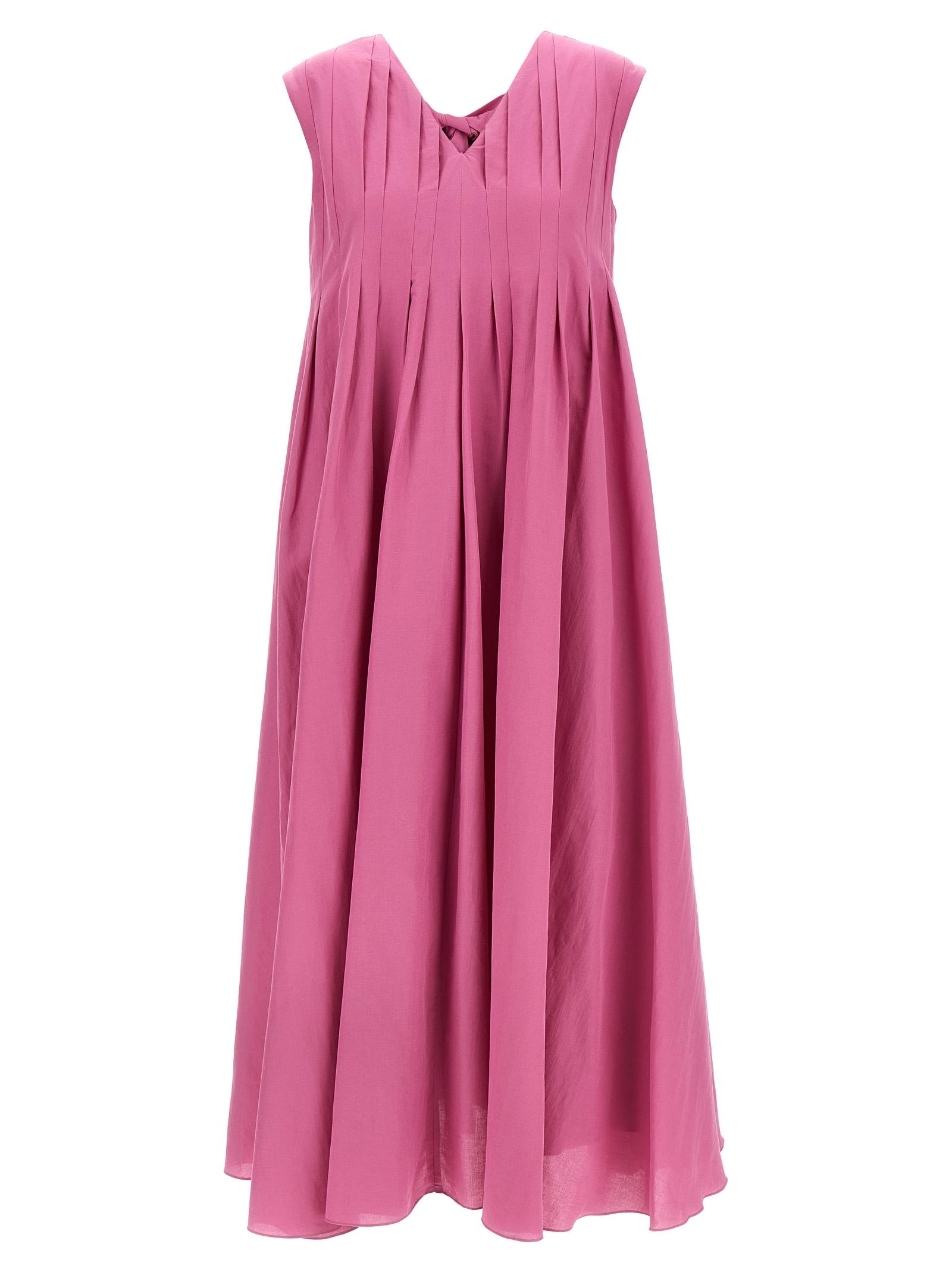 max mara 's piega dress pink ramie cotton - women