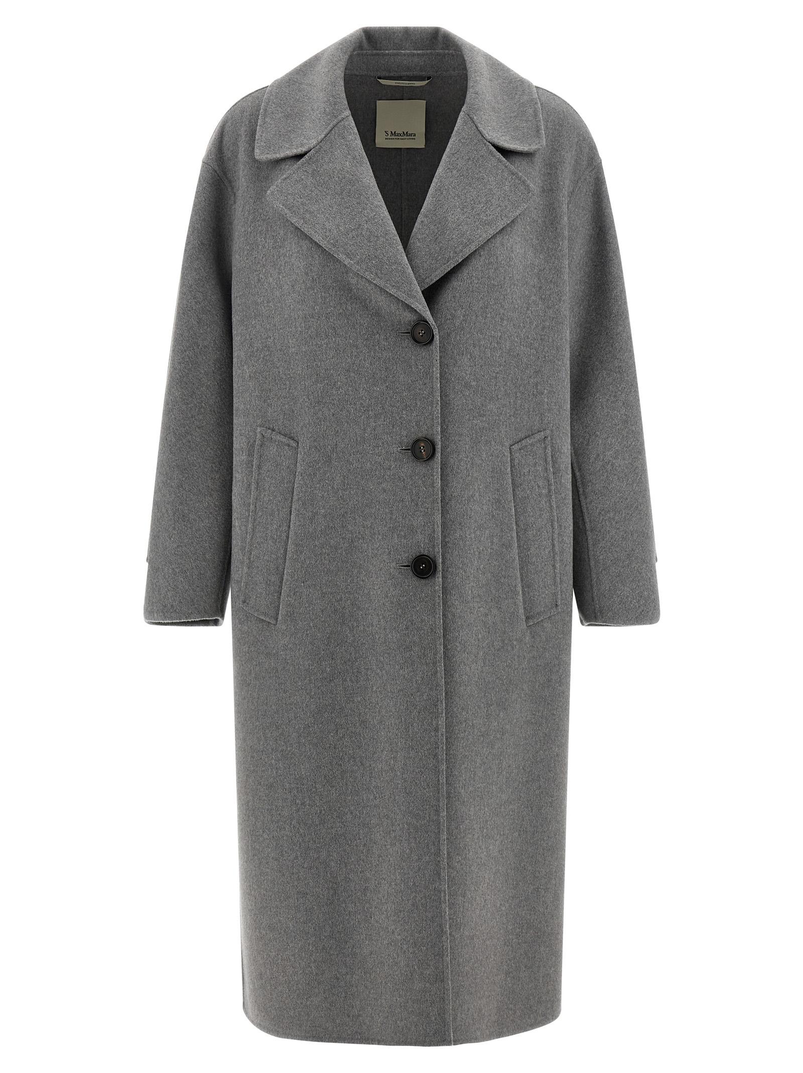 max mara 's smmzoe coat gray virgin wool coats, trench - women