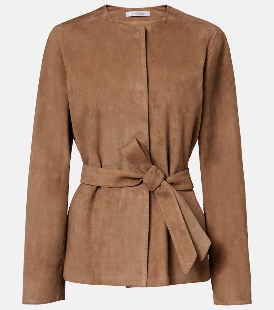 max mara abito belted suede jacket