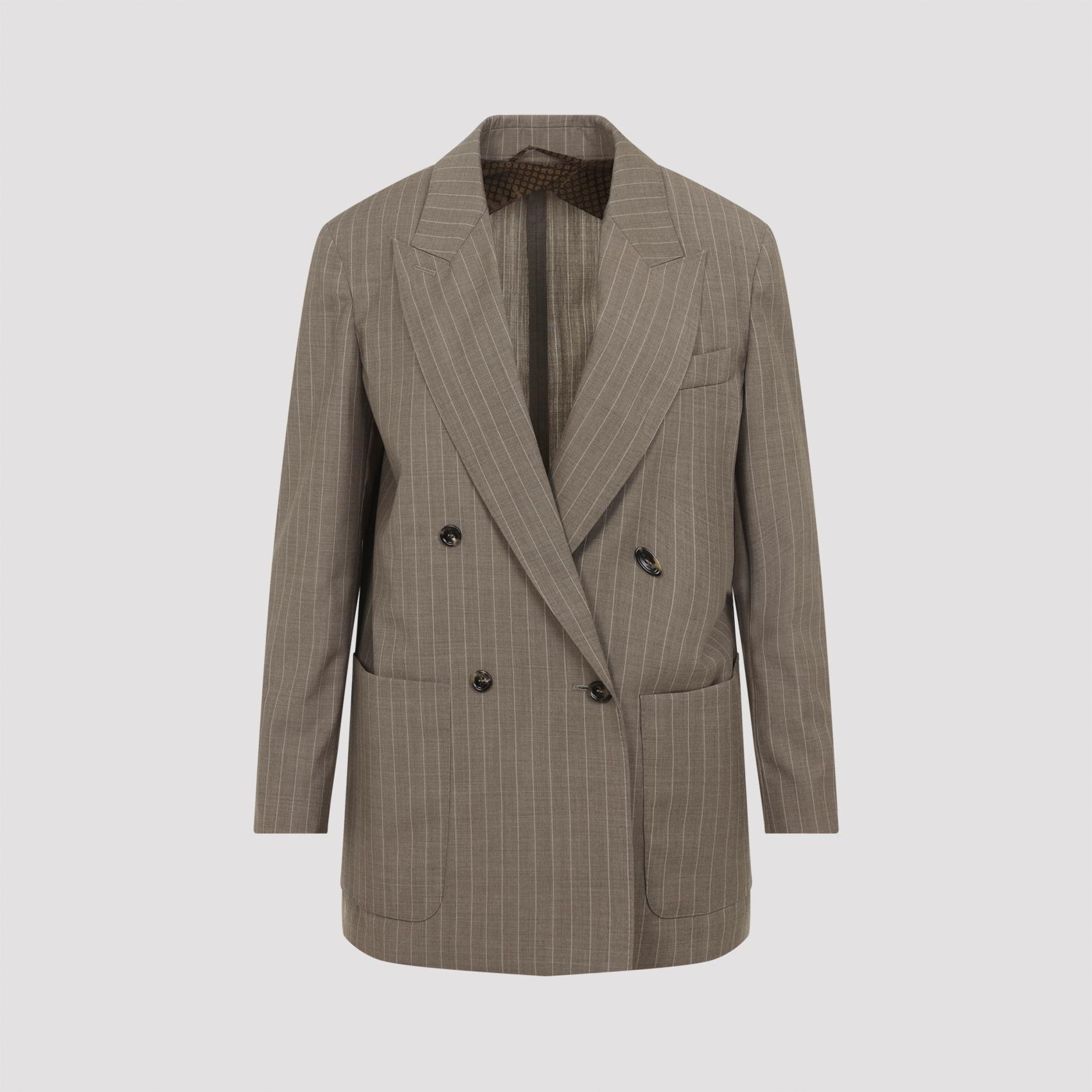 max mara acciaio pinstripe jacket nude & neutrals virgin wool - women