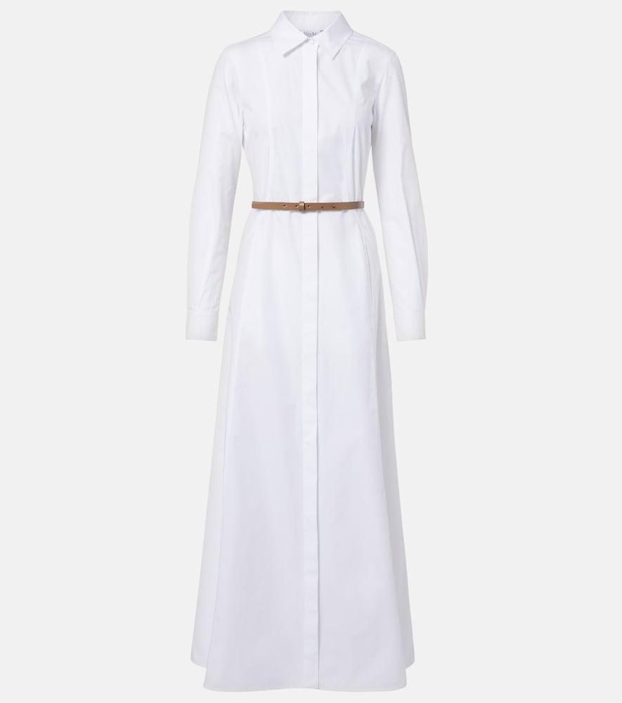 max mara adunco belted cotton poplin shirt dress