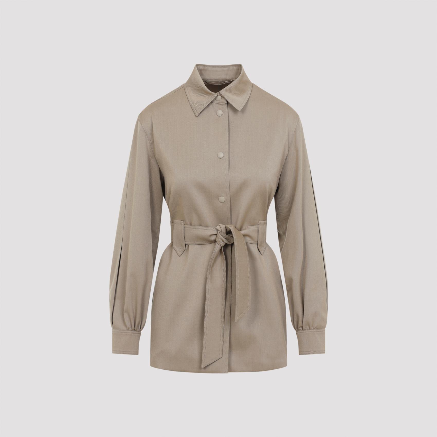max mara agenzia sahariana jacket nude & neutrals virgin wool - women