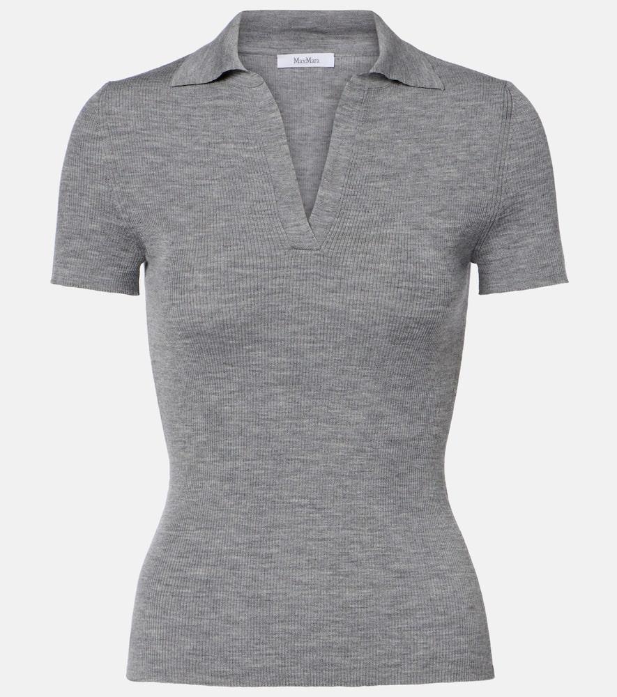 max mara albero virgin wool polo shirt