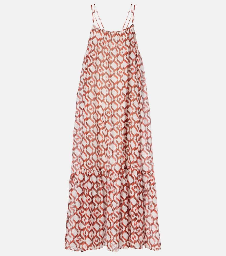 max mara alisso printed cotton and silk midi dress