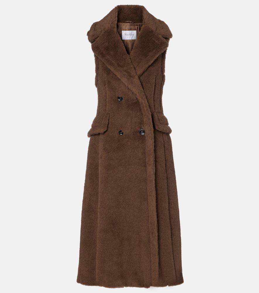max mara alpaca, wool, and silk teddy coat