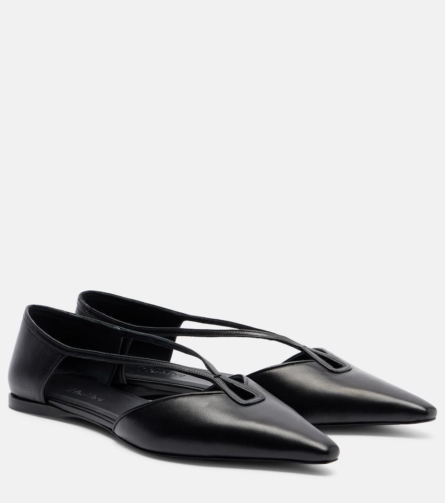 max mara amatassa leather ballet flats