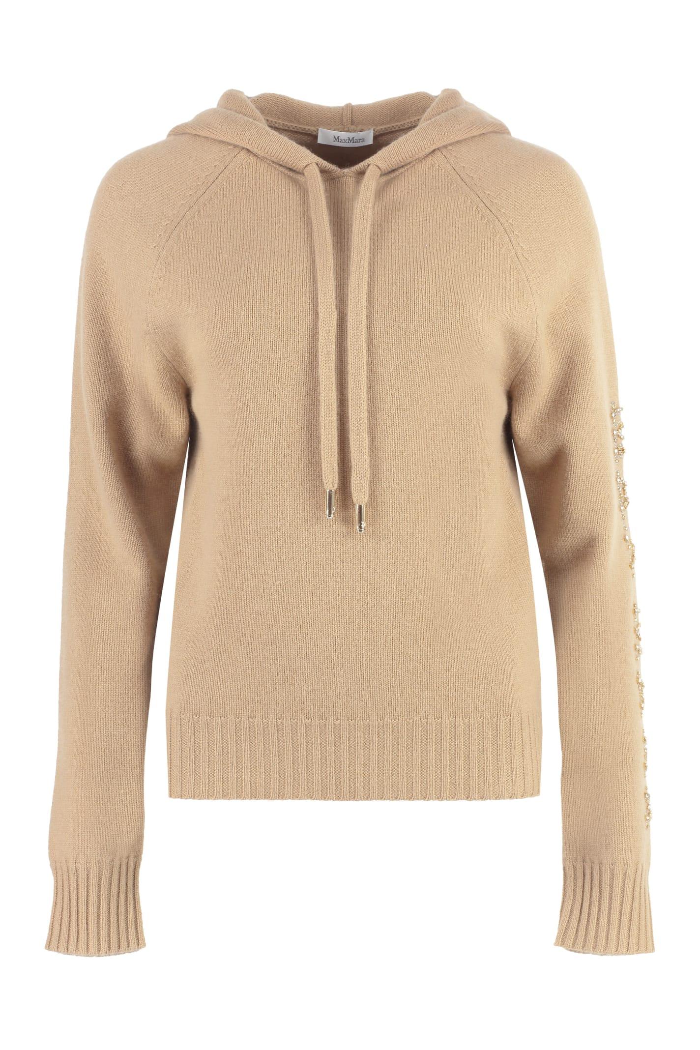 max mara ananas knitted hoodie