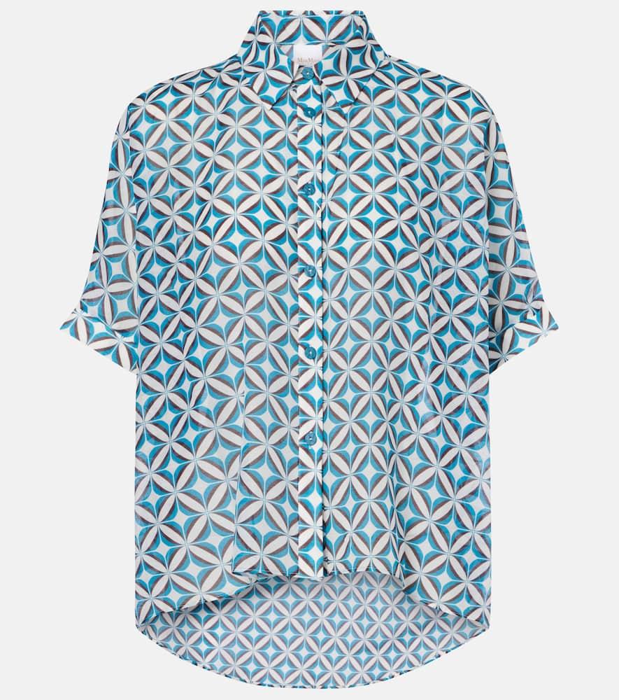 max mara ariete printed cotton and silk shirt