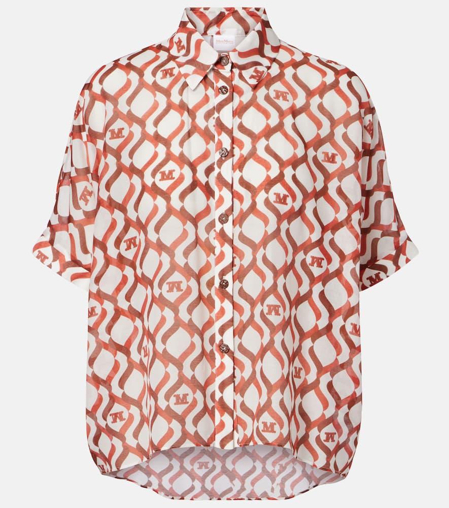 max mara ariete printed cotton and silk shirt