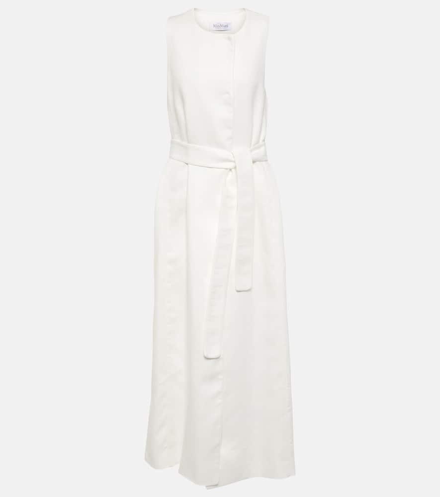 max mara aureo linen twill midi wrap dress