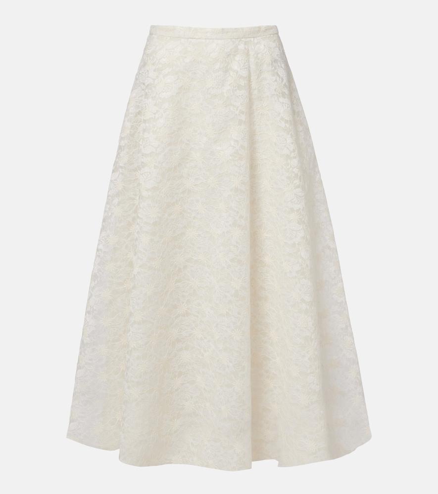 max mara avena embroidered midi skirt