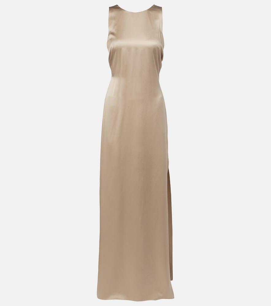 max mara azoto silk satin maxi dress