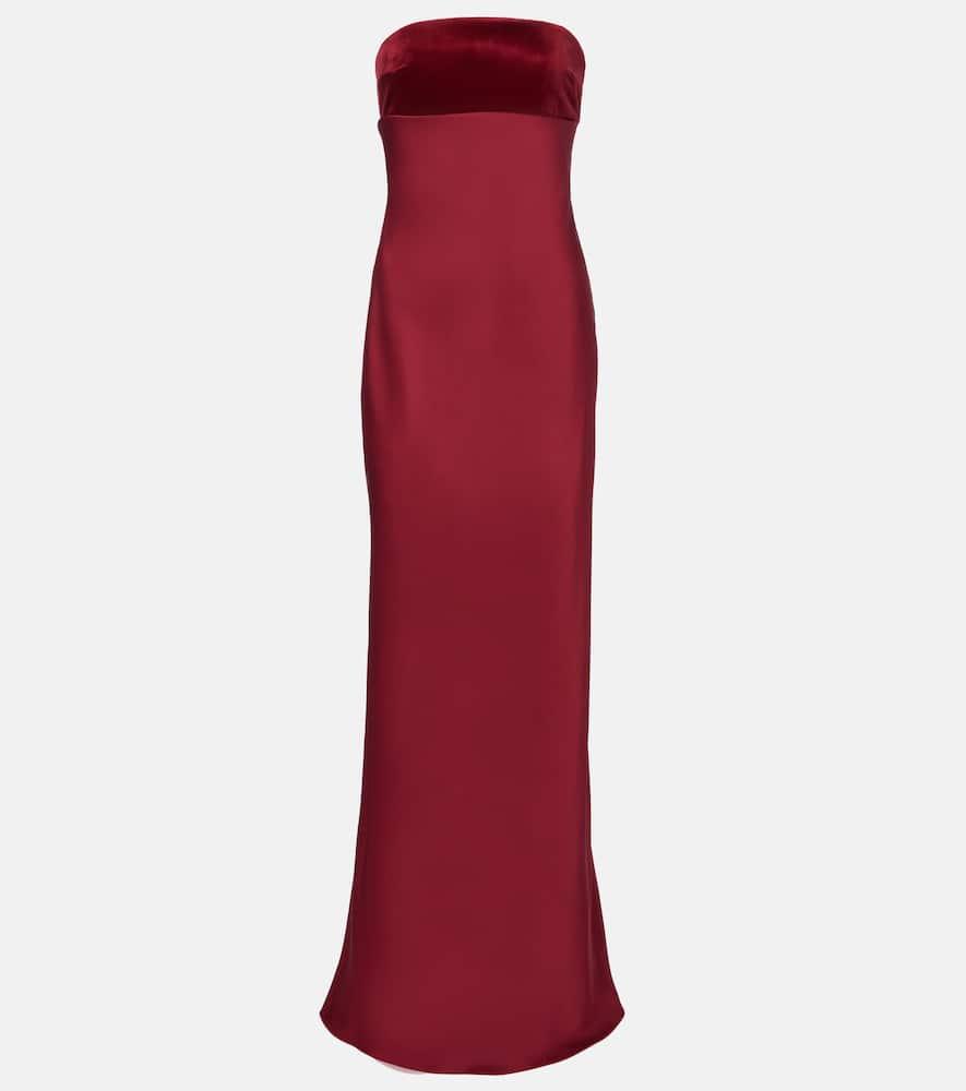 max mara baia cotton satin maxi dress