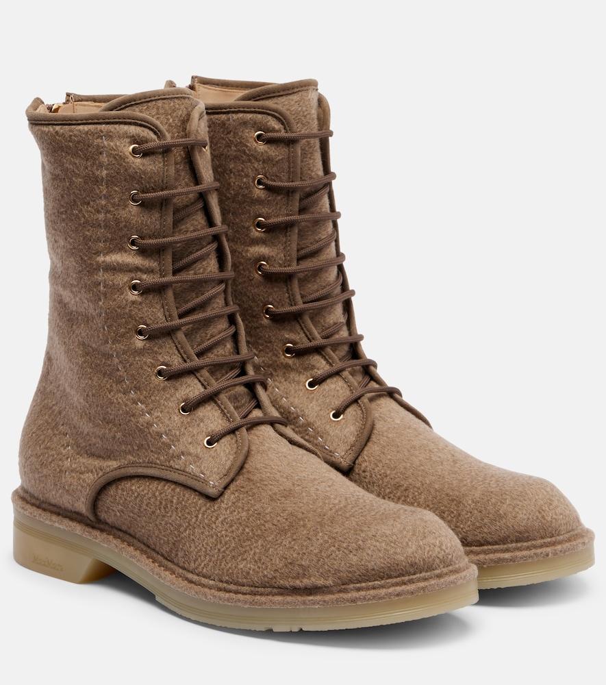 max mara baker cashmere combat boots