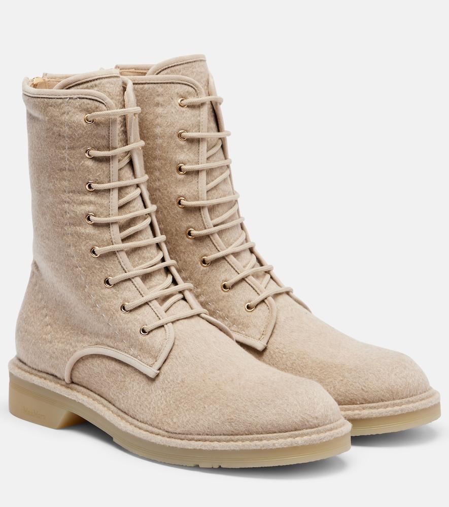 max mara baker cashmere combat boots