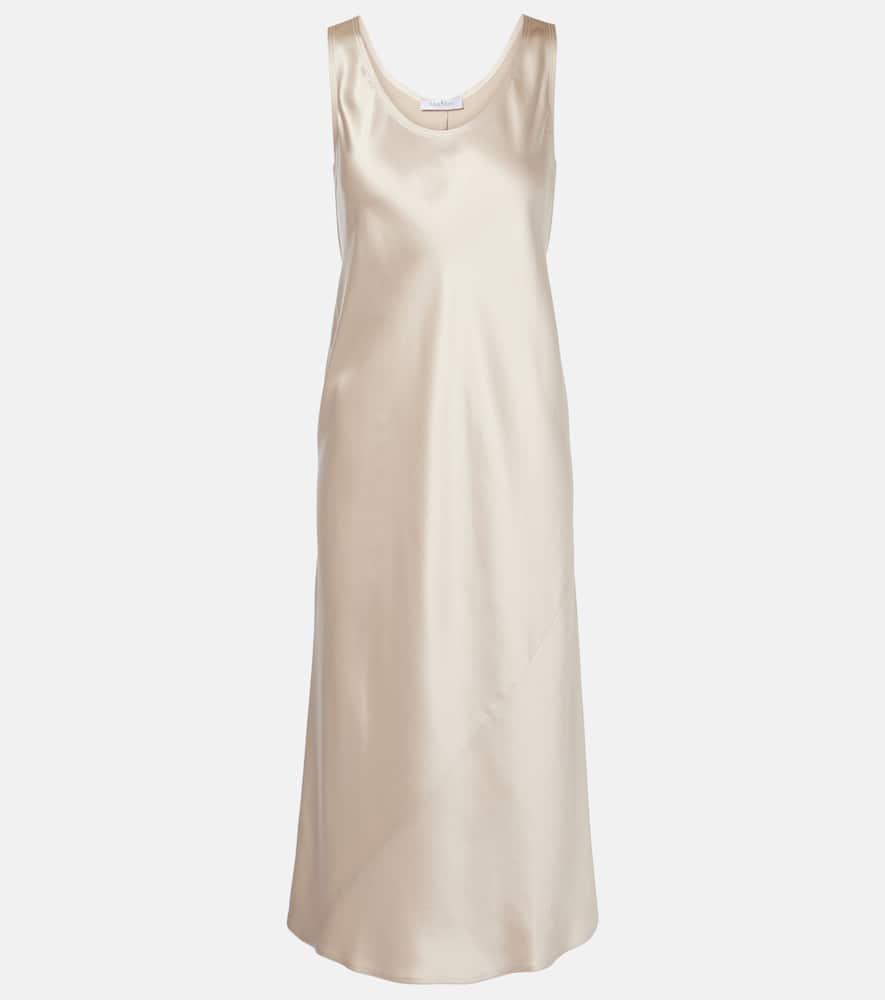 max mara banjo silk satin midi dress