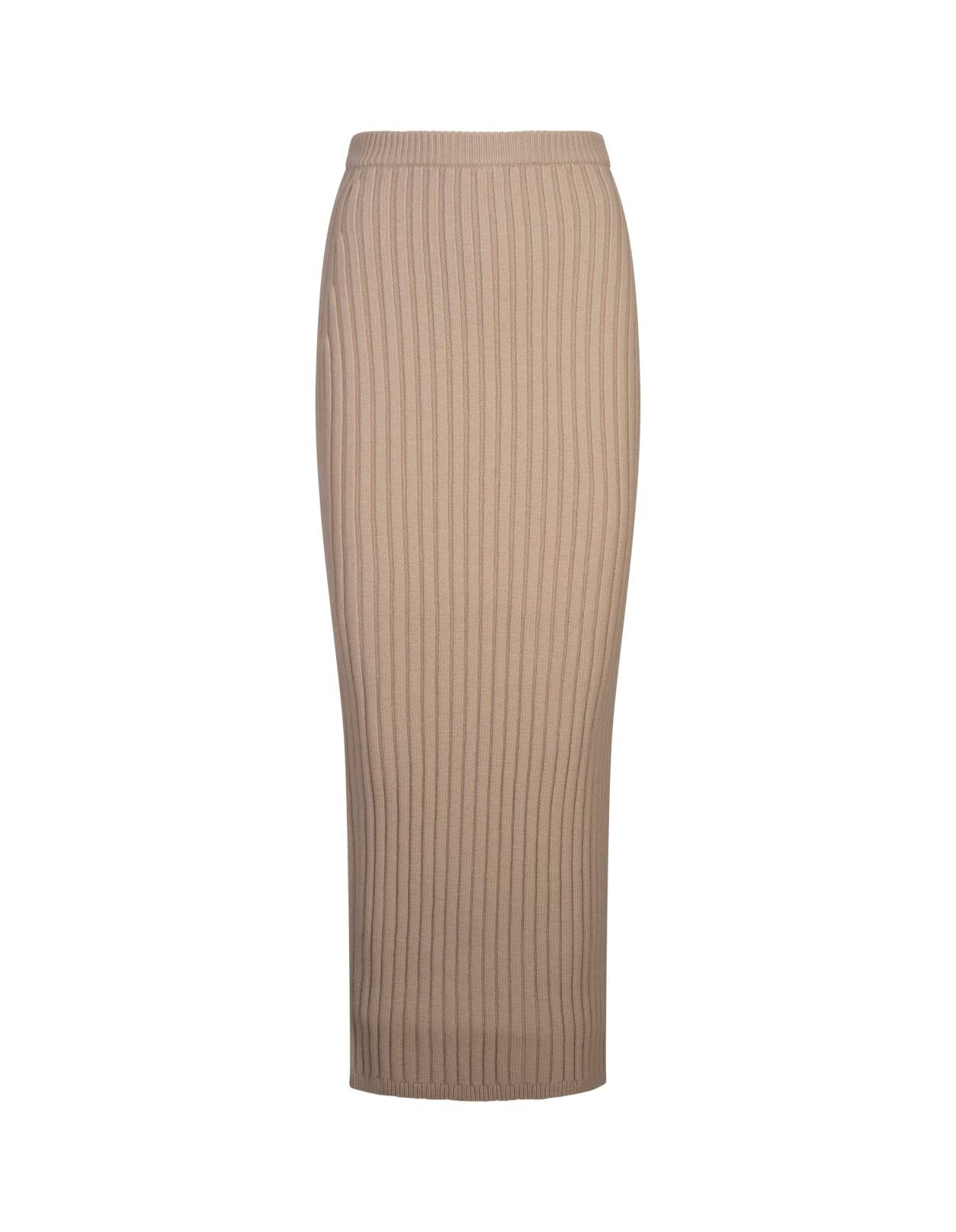 max mara beige seta skirt