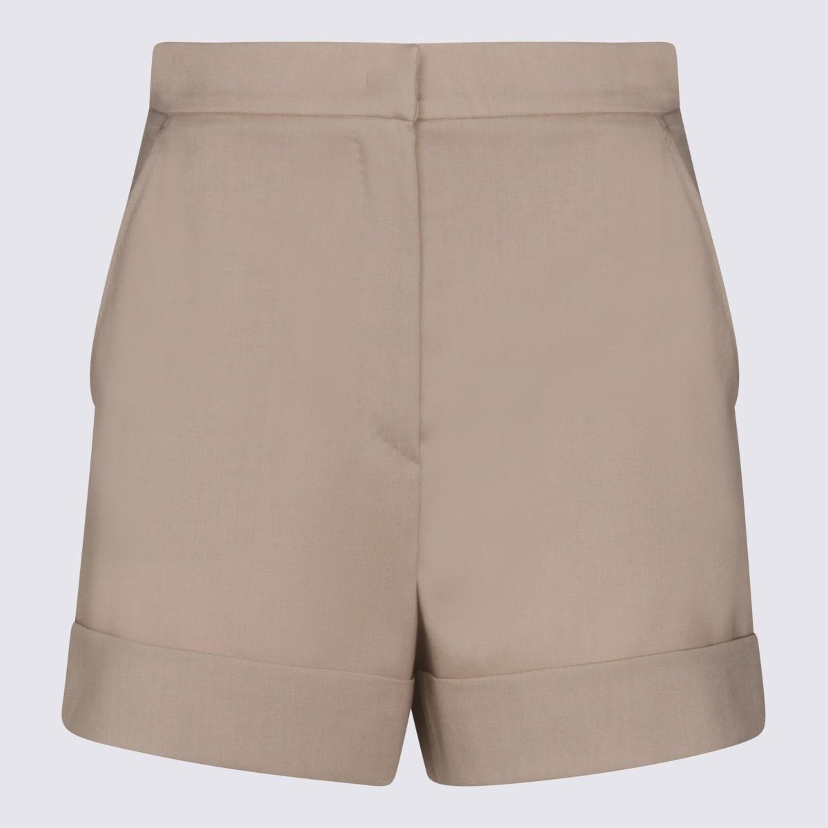 max mara beige wool blend shorts