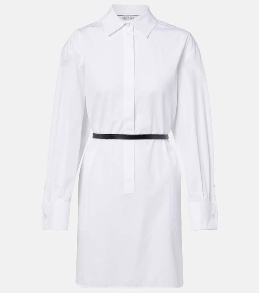 max mara belted cotton poplin shirt dress