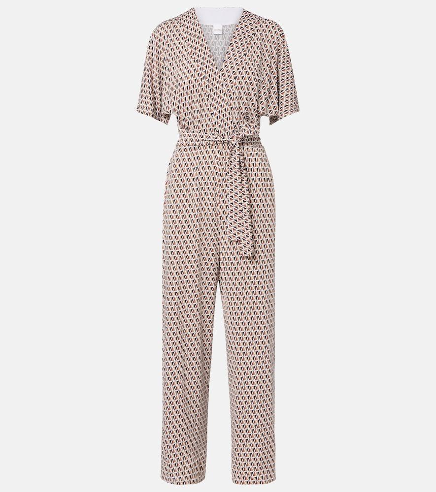 max mara belted printed jumpsuit