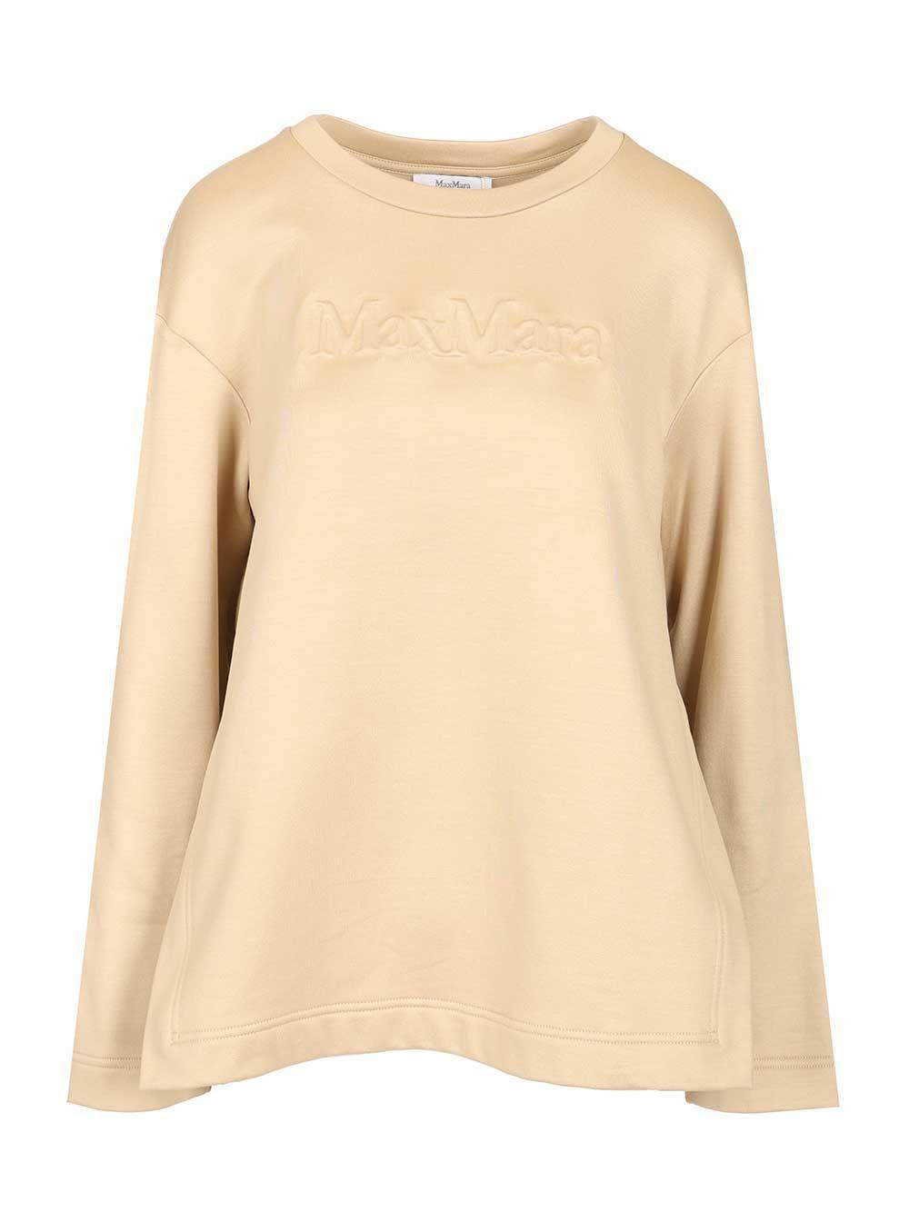 max mara berma crewneck embossed logo sweatshirt