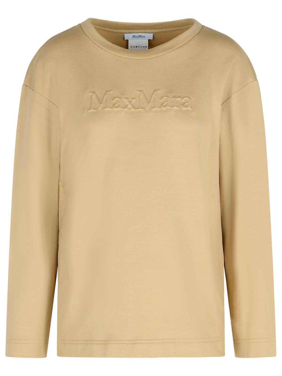 max mara berma sweatshirt in silk and caramel cotton