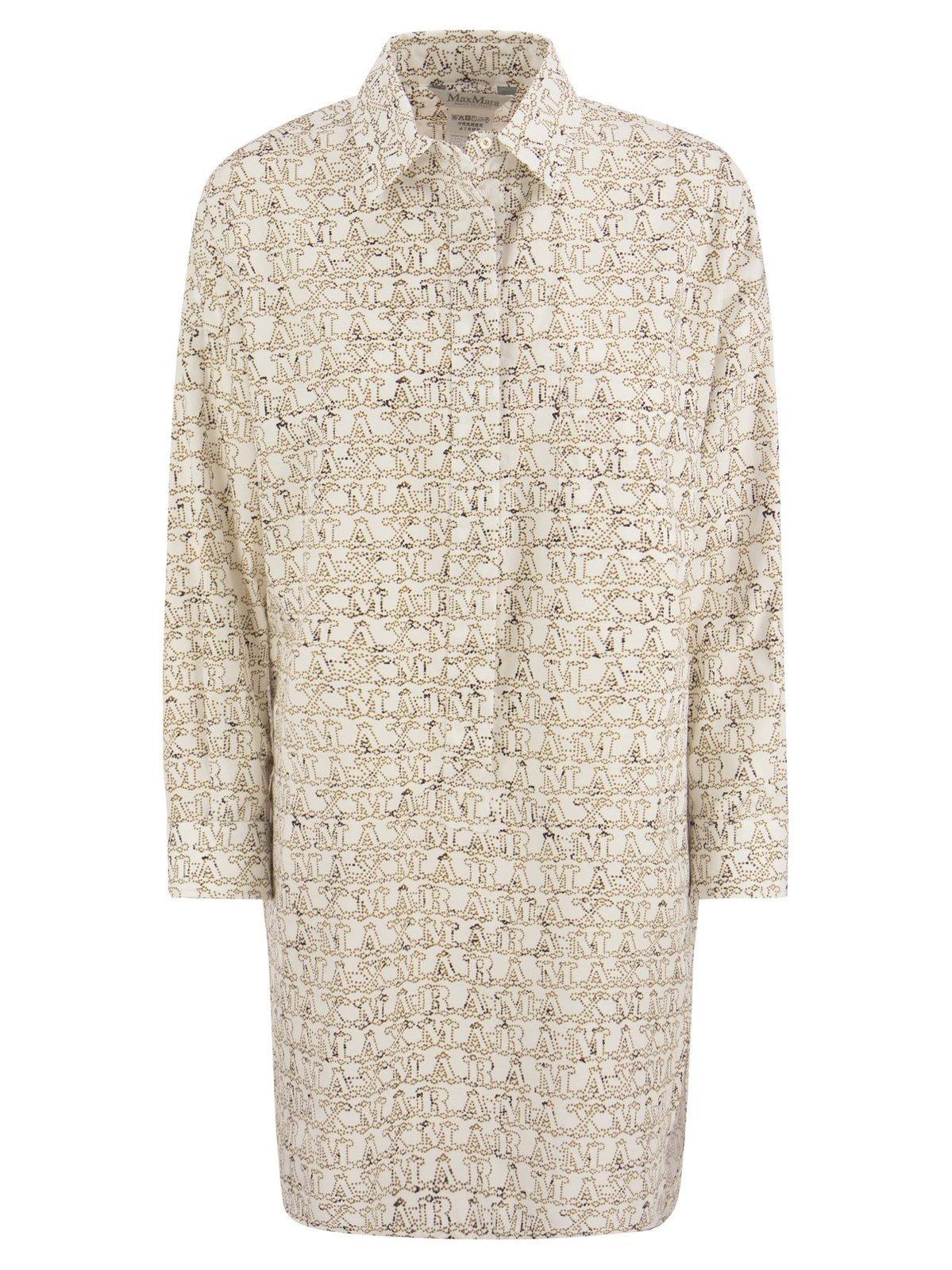max mara bevanda logo printed dress